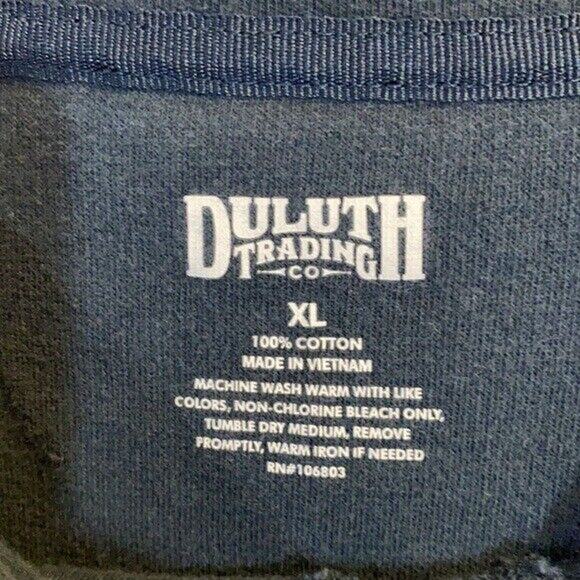 Duluth Trading Shirt Mens XL Blue Rugged Camping Crew Neck Ribbed Outdoor Heavy - Picture 3 of 5